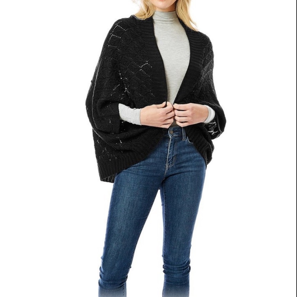 Black Covered Crochet Shrug